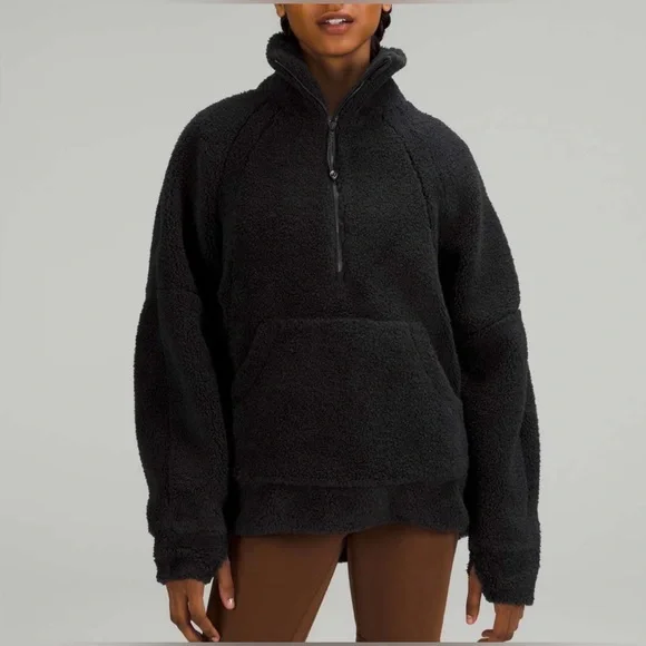Lululemon Scuba Oversized Fleece Funnel-Neck Half-Zip Sherpa Sweatshirt Size M/L - Picture 3 of 10